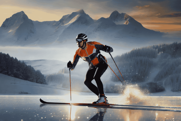 un homme faisant du biathlon